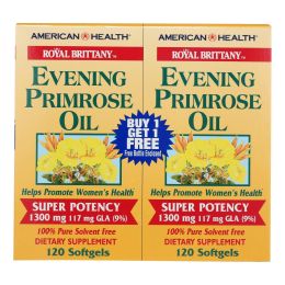 American Health - Royal Brittany Evening Primrose Oil Twin Pack - 1300 mg - 120+120 Softgels